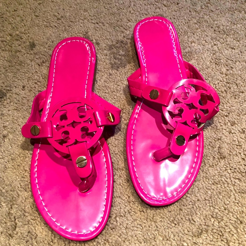 Pink Patent Leather Sandals-size 10 (NWT)